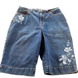 Gloria Vanderbilt Womens Amanda Capris Size 6 Blue Denim All-Around Slimming